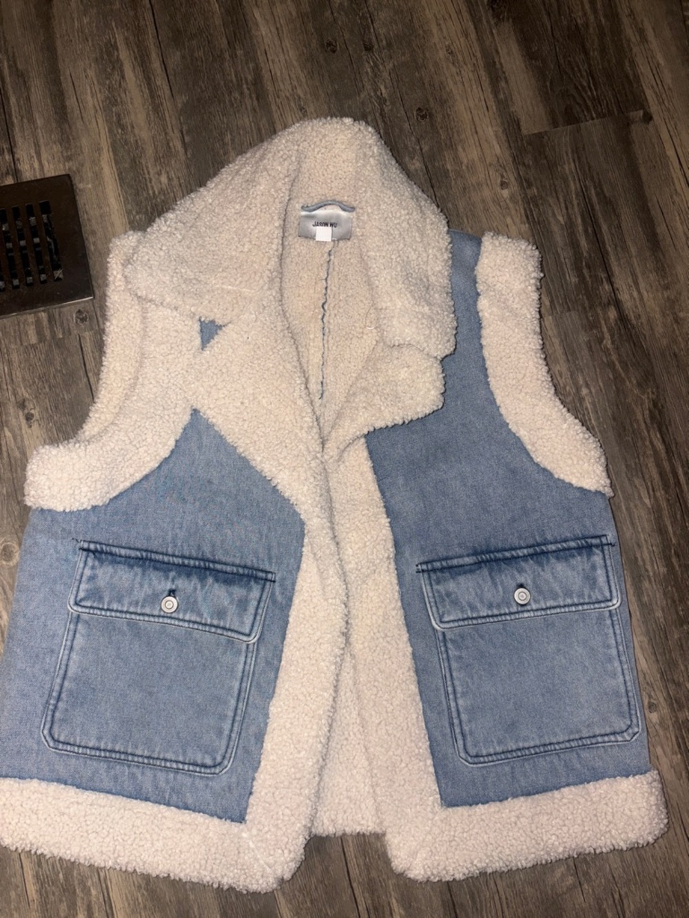 Jason Wu Jean and fleece lined denim vest - NWOT woman’s medium - Picture 3 of 6